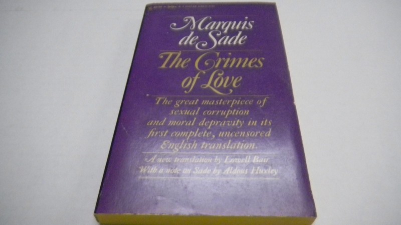 The Crimes of Love Adult Novel By Marquis De Sade 1964