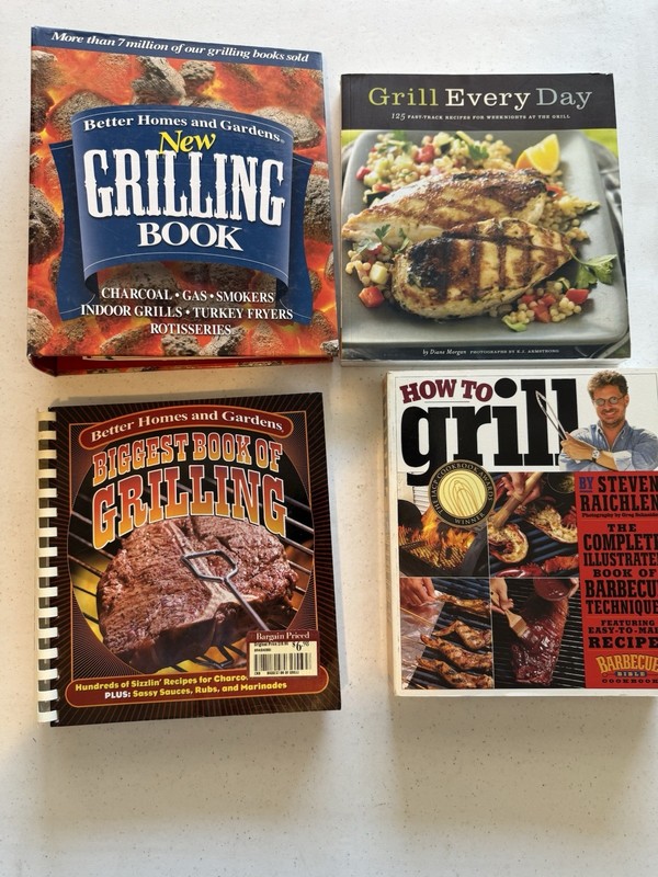 New Lot of 4 Grilling Cookbooks BBQ Recipes Barbecue Cooking Hardcover