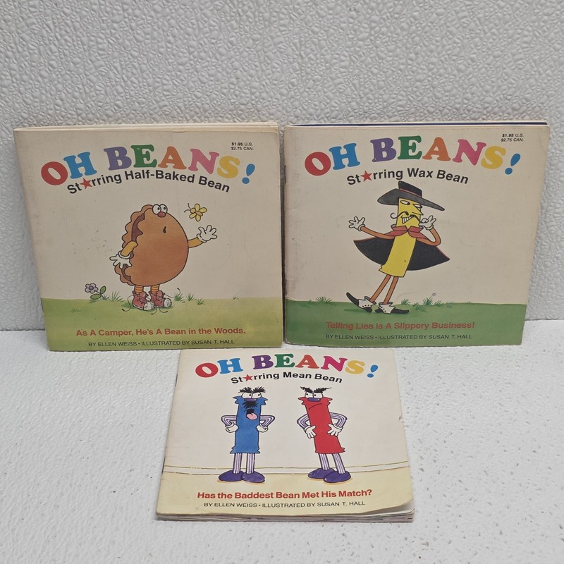 Oh Beans by Ellen Weiss 1989 Lot of 3 Books – Wax Bean, Mean Bean, Half Baked