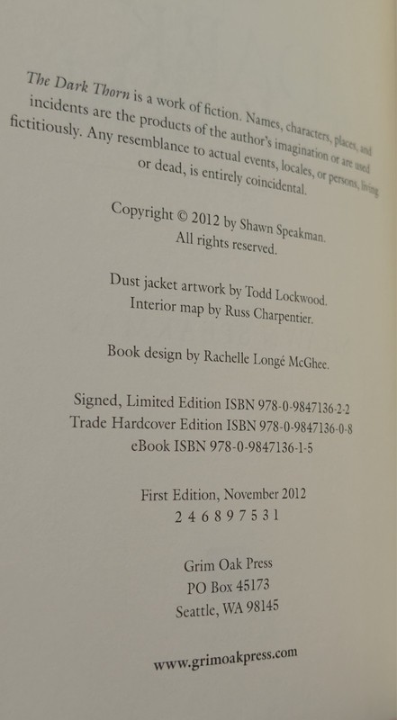 The Dark Thorn Triple Signed by Speakman Lockwood and Charpentier 387/500 made! gallery