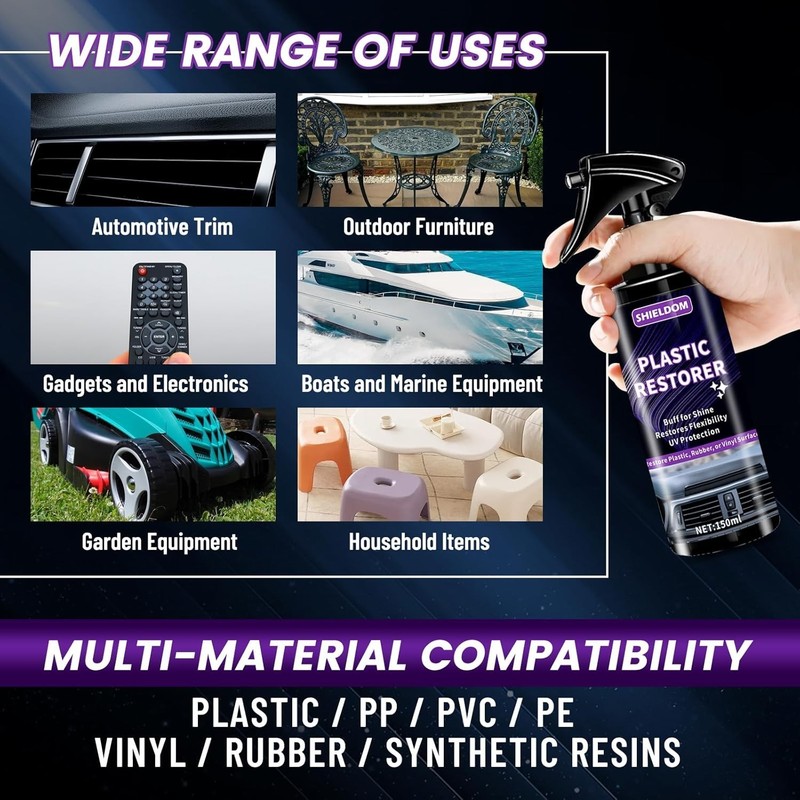 5oz Plastic Restorer Spray - High-Performance UV Protection & Non-Greasy Finish gallery