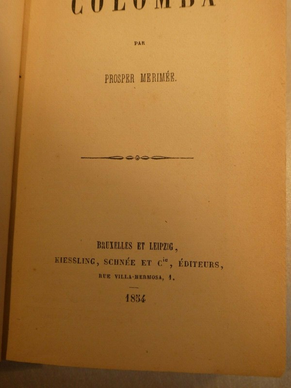 COLOMBA PROSPER MERIMEE tiny hardback ANTIQUE 1854 mini in FRENCH francois gallery