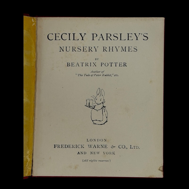 Book Illustrated Beatrix Potter RARE 1922 1st Ed Cecily Parsley's Nursery Rhymes gallery