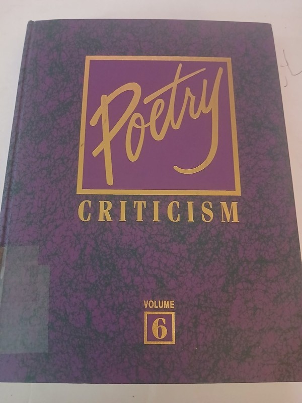 Poetry Criticism Volume 6 Drew Kalasky 1993 Reference Literature Gale