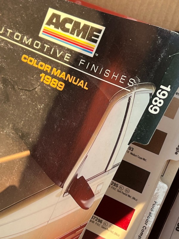 1983 1984 1985 1986 1987 1988 1989 ACME AUTOMOTIVE COLOR PAINT CHIP CODE BOOK. gallery