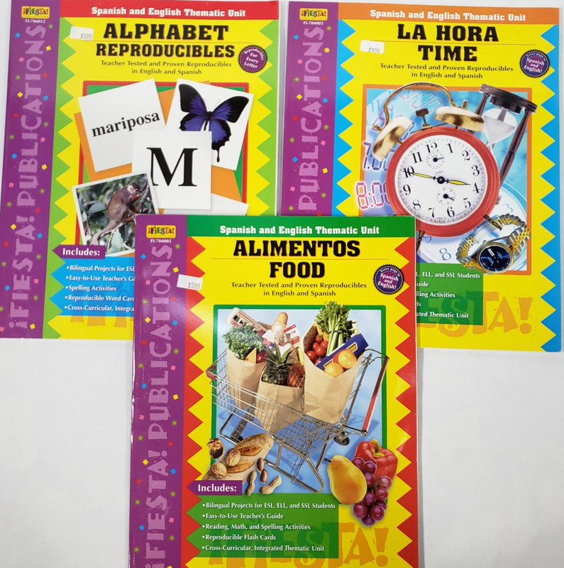 Spanish & English Thematic Unit Books Lot ESL ELL ESOL SSL Bilingual Classroom