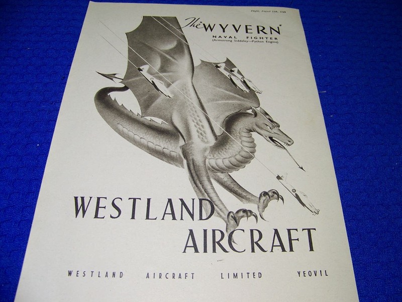 1949 WESTLAND WYVERN «NAVAL FIGHTER»..1-PAGE SALES AD (416GG)