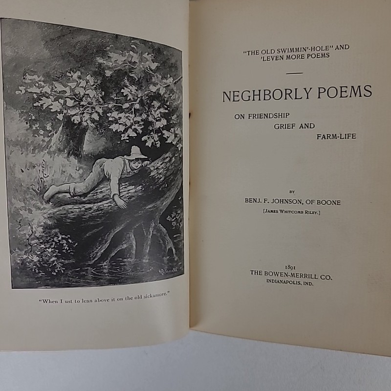 Neghborly Poems by James Whitcomb Riley 1881 Antique Hardcover Illustrated gallery