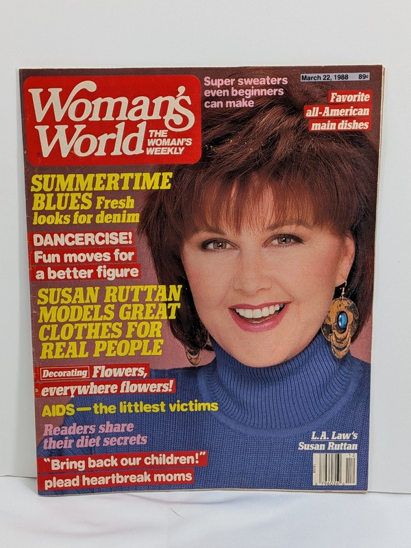 Woman’s World Magazine March 22, 1988 Susan Ruttan Cover Fashion Recipes AIDS