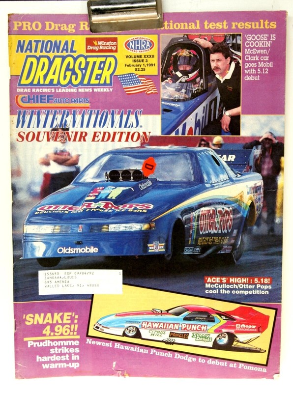 National Dragster Volume XXXII NO. 3 February 1, 1991 3662