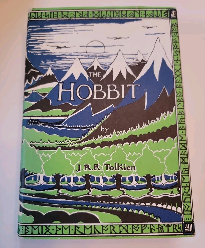 The Hobbit by J.R.R. Tolkien Houghton Mifflin 1966 28th Printing Vintage HCDJ