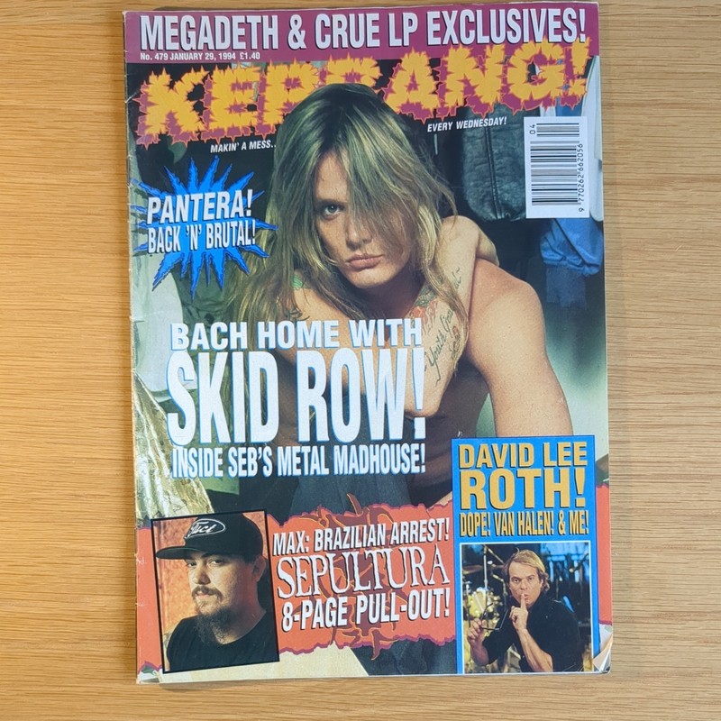 KERRANG! No. 479 ’94 Skid Row Seb Bach Mark Lanegan Sepultura pullout incomplete