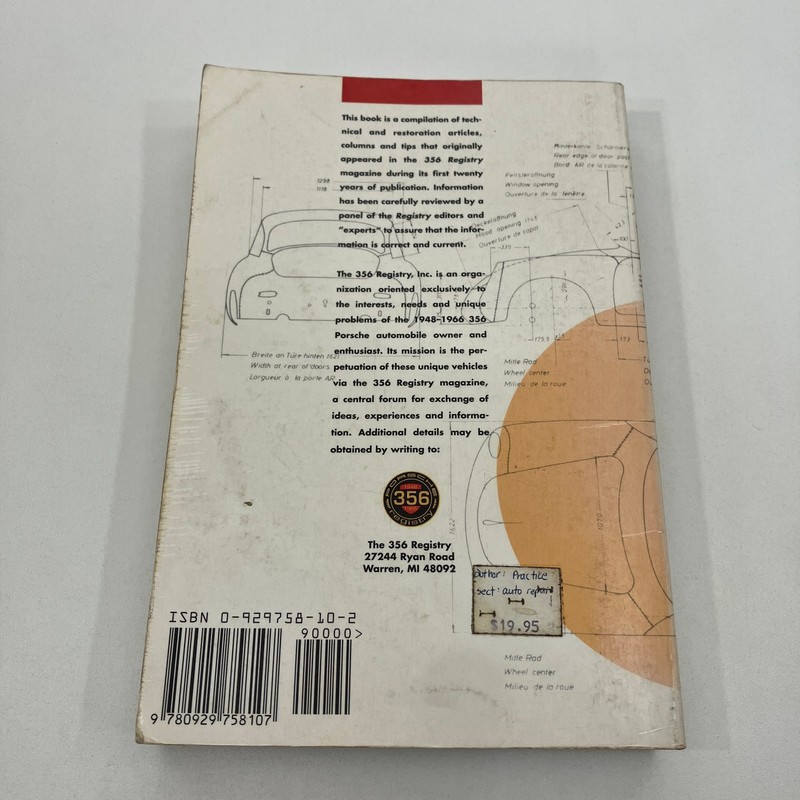356 Porsche Technical and Restoration Guide VTG 1st Print 1994 TPB ACCEPTABLE gallery