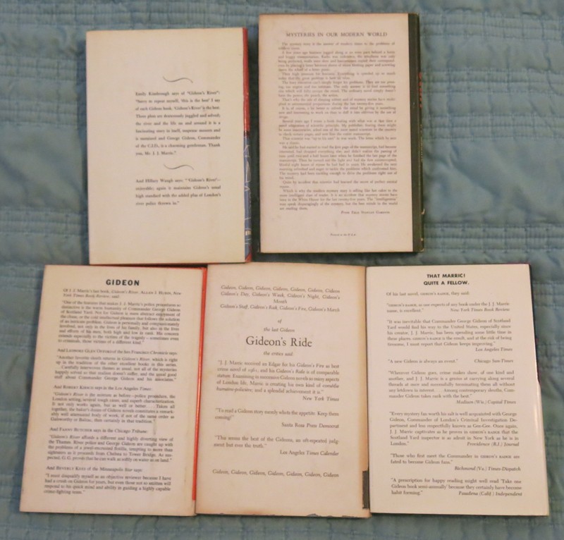 5 J.J. Marric 'Gideon' Detective Books: Hardbacks w/DJs - 3 1st ed. gallery