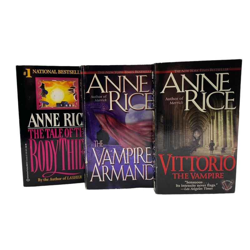Vintage Anne Rice Vampire Book Lot of 3 Tale of Body Thief Vittorio Armand PB