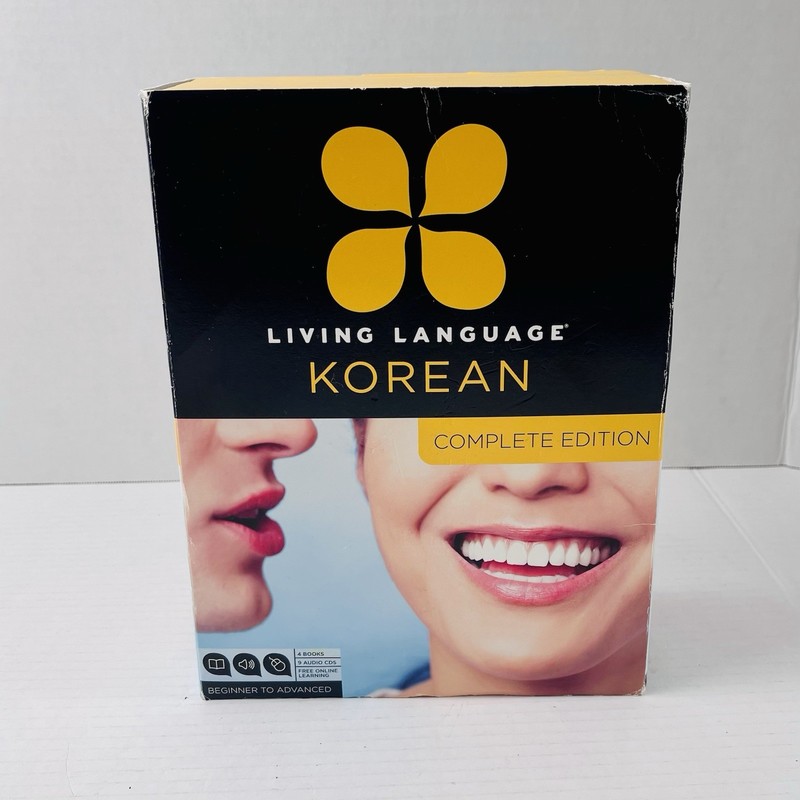 Living Language Korean: Complete Edition Beginner-Advanced 4 Books 8 Audio CDs