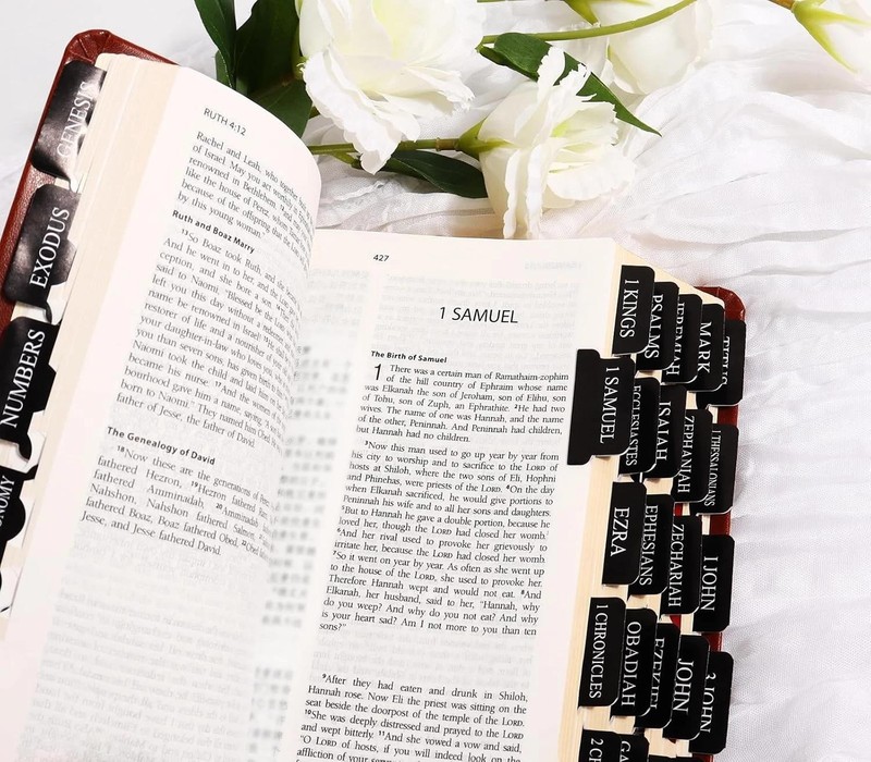 Black Bible Tabs for Men - Paper Index Tabs for Scripture Study & Chapter Marker gallery