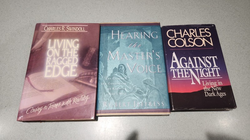 Lot of 3 Christian Hardback Books, Swindoll, Jeffress, and Colson