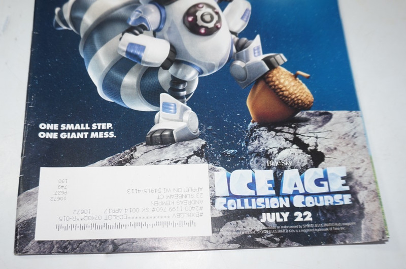 2016 Sports Illustrated Kids Ice Age Collision Course Magazine with Card Inserts gallery