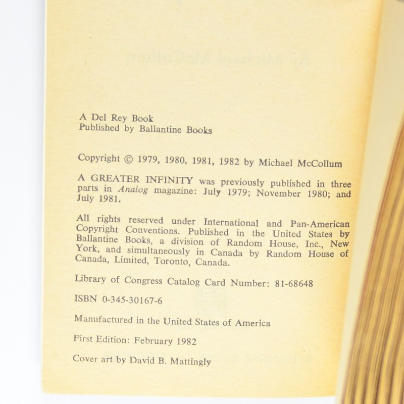 A Greater Infinity by Michael McCollum 1982 First Paperback Edition gallery