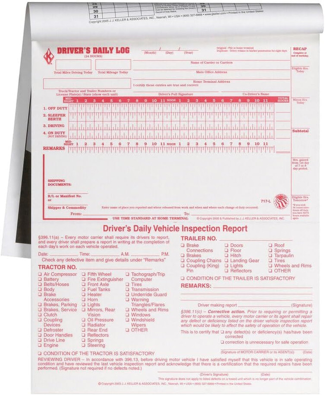 2-In-1 Driver Daily Log Book 5-pk. with Detailed Driver Vehicle Inspection Re... gallery