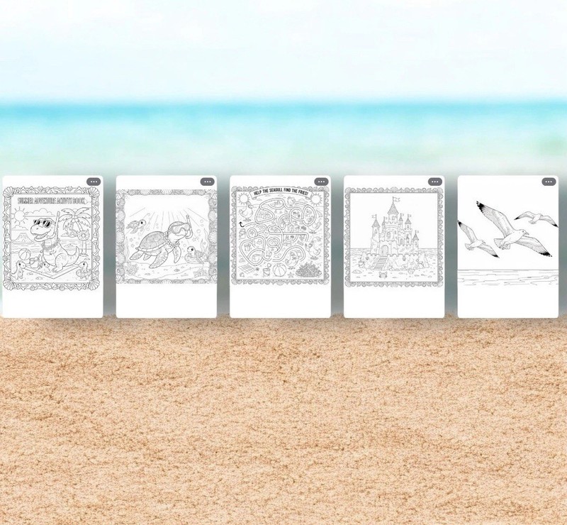 DIGITAL CONTENT- Summer Coloring & Activity Book-33 Pages *PRINTING REQ’D*