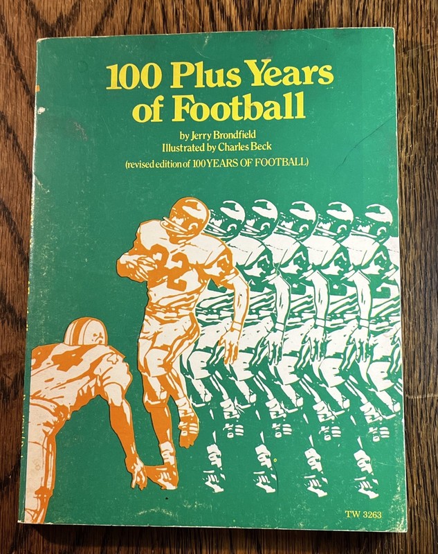 100 Plus Years Of Football Paperback Jerry Brondfield 1975 Revised Edition