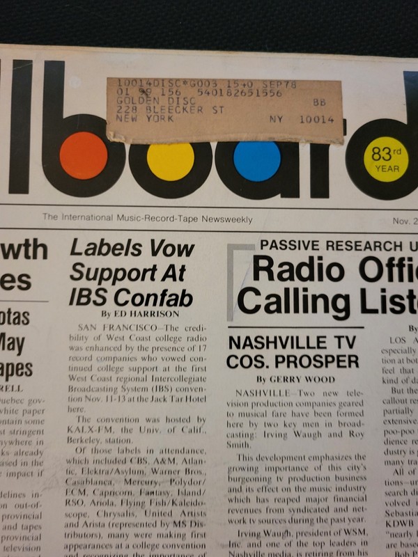 Billboard Magazine, Nov 26, 1977, Arista Records, Alice Cooper Ad, Clive Davis gallery