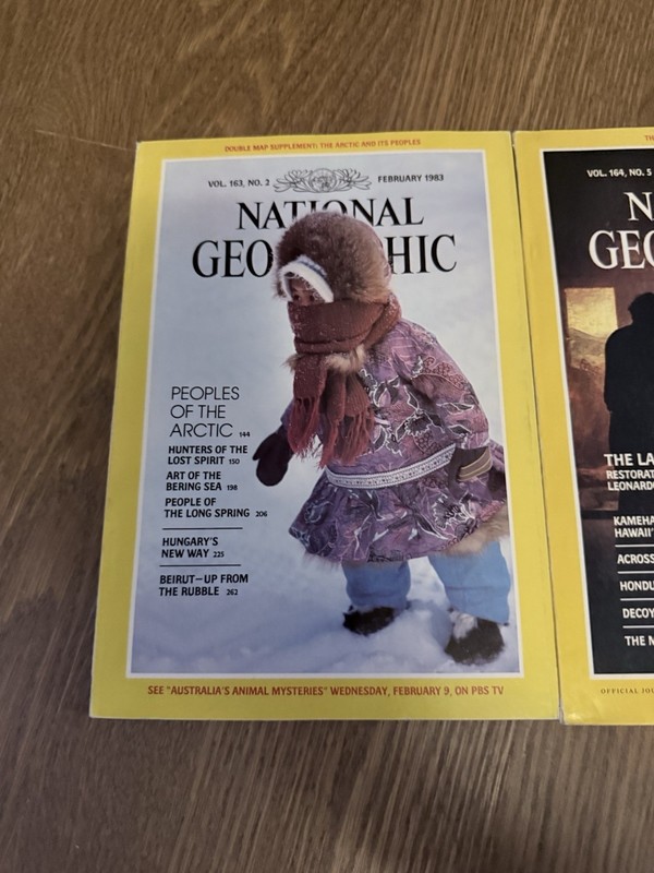 LOT OF 2 Vintage National Geographic Magazine Issues From 1983 - Arctic Peoples gallery