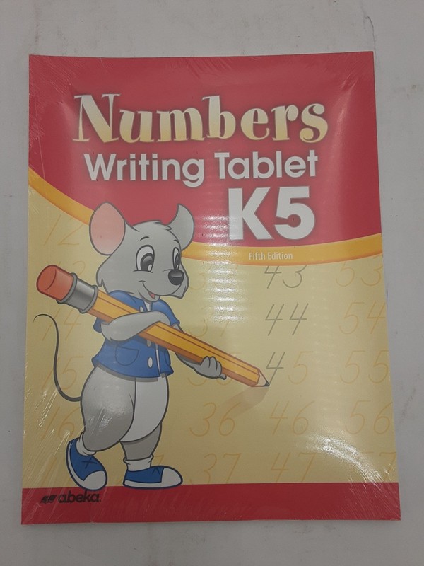 Abeka Numbers Writing Tablet K5 (Unbound) 5th Edition Sealed NEW 182842