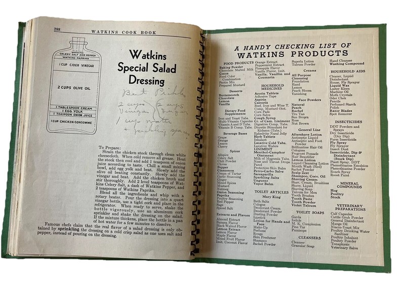 Watkins Book LOT Cookbook Household Hints Vintage Elaine Allen J.R. Watkins CO gallery