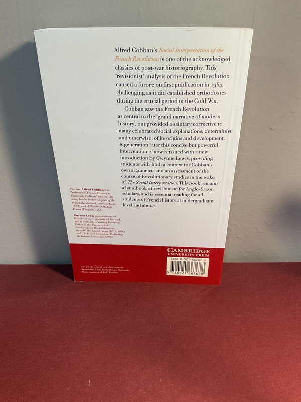 The Social Interpretation of the French Revolution Alfred Cobban 2nd Edition gallery