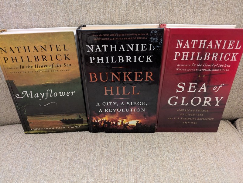 Mayflower, Bunker Hill, Sea of Glory | Nathaniel Philbrick LARGE PRINT HC Lot