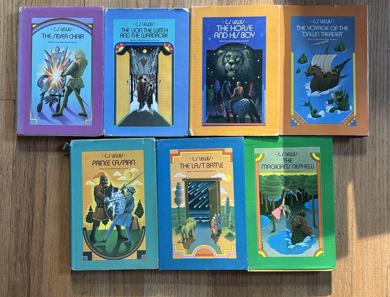 Complete Series Set CHRONICLES OF NARNIA 1-7 C. S. Lewis Lot HB/DJ BCE