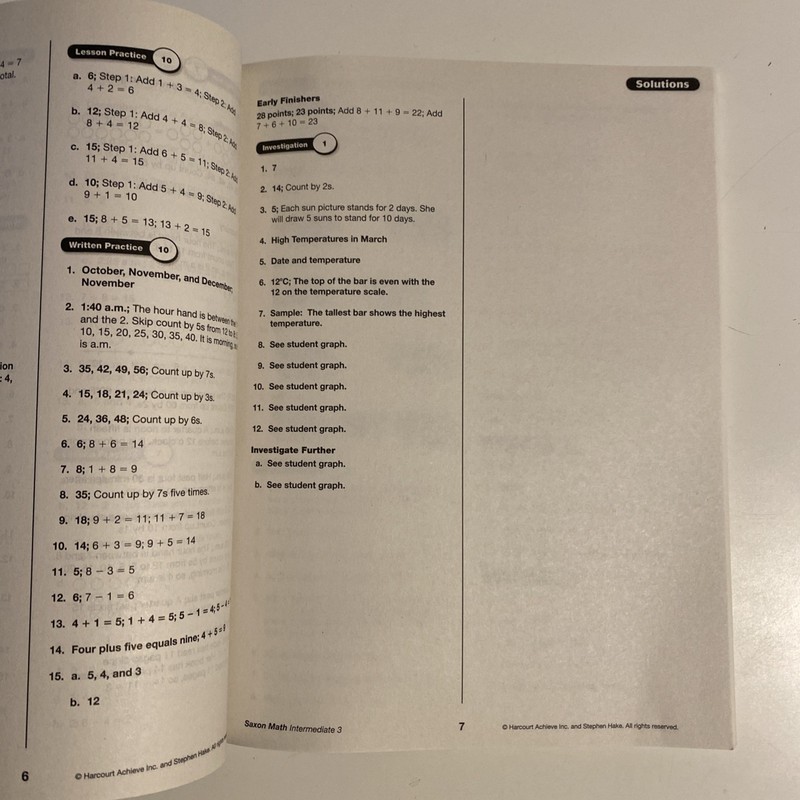 Saxon Math Intermediate 3 Solutions Manual By Stephen Hake 9781600325526 gallery