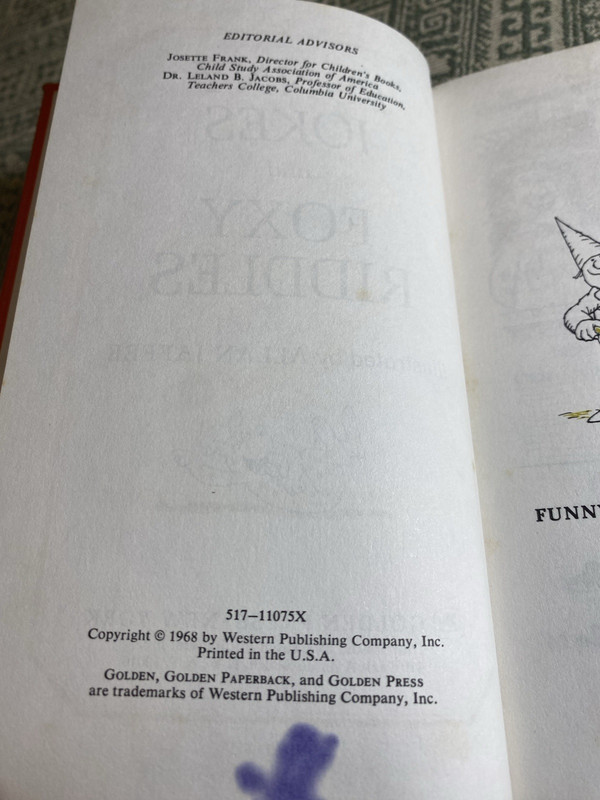 Funny Jokes and Foxy Riddles Illustrated by Alan Jaffee 1968 Hardcover gallery
