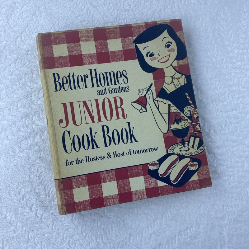 Vintage 1955 1st Edition Better Homes & Gardens Junior Cookbook Cloth Red