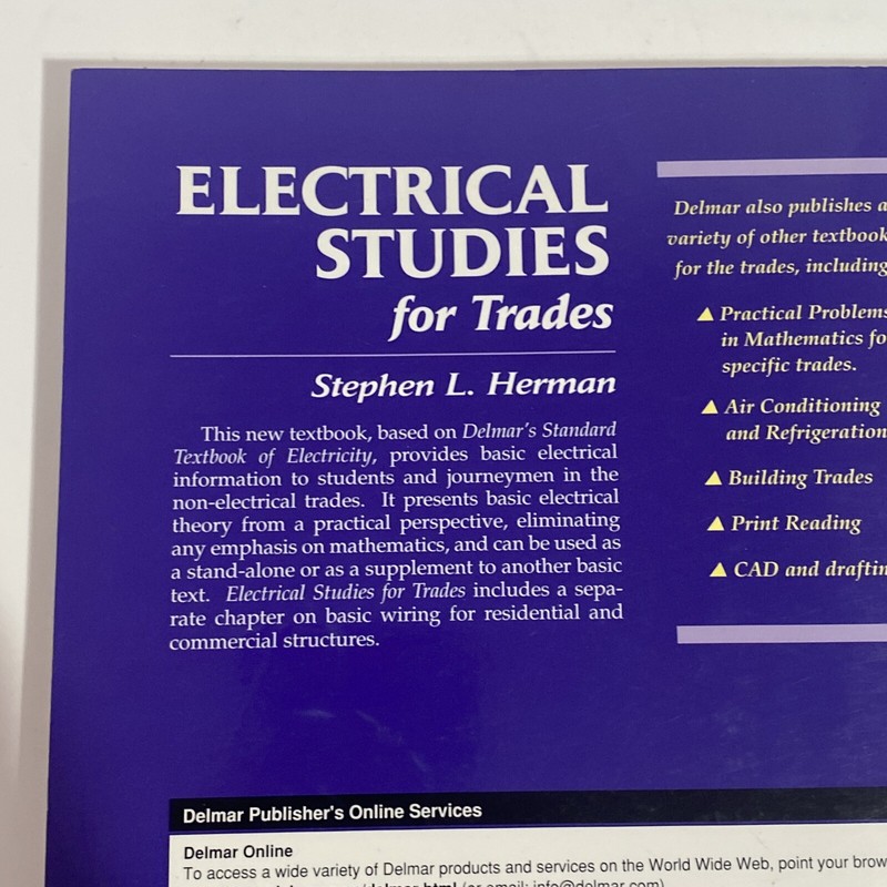Electrical Studies for Trades Paperback Stephen L. Herman New With Shelf ￼Wear gallery