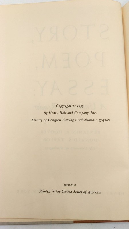 Story, Poem, Essay: A University Reader Benjamin B. Hoover, Donald S. Taylor ... gallery