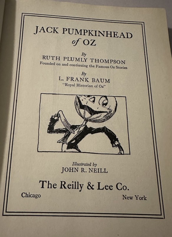 Vintage c. 1940s Jack Pumpkin Head of Oz by Ruth Plumly Thompson HC Trade Ed