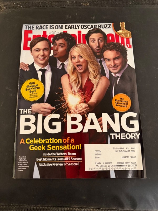 Sept. 2012 Entertainment Weekly Magazine Big Bang Theory Cast Issue #1226