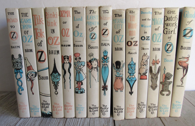 Vtg Lot 14 Wizard of Oz Books 1956 Hardcover White Book Set Baum Reilly & Lee