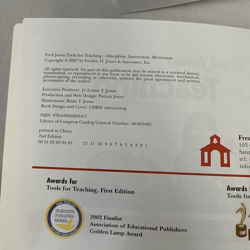 Fred Jones Tools for Teaching: Discipline, Instruction, Motivation by Fredric H gallery