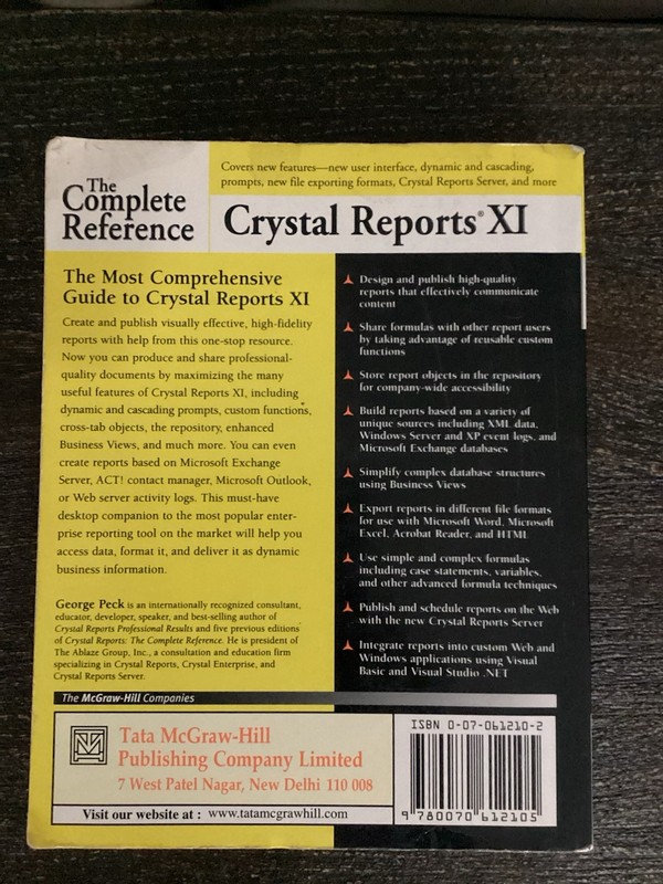 Crystal Reports XI: The Complete Reference Pre Owned Paperback VG gallery