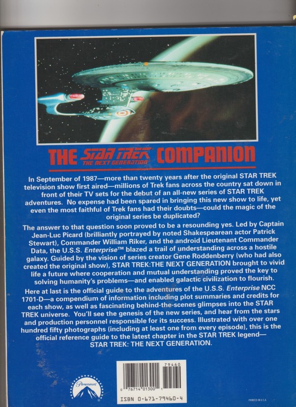 Next Generation Companion by Larry Nemecek (1992, Trade Paperback) gallery