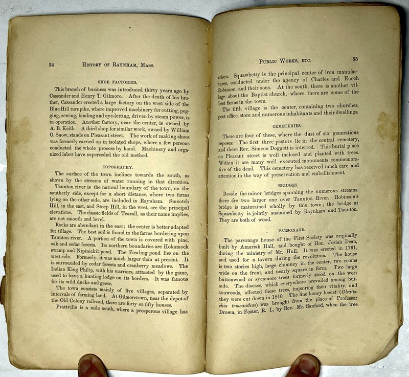 1870 HISTORY RAYNHAM MASS FIRST SETTLEMENT PRESENT TIME ENOCH SANFORD 1ST RARE gallery