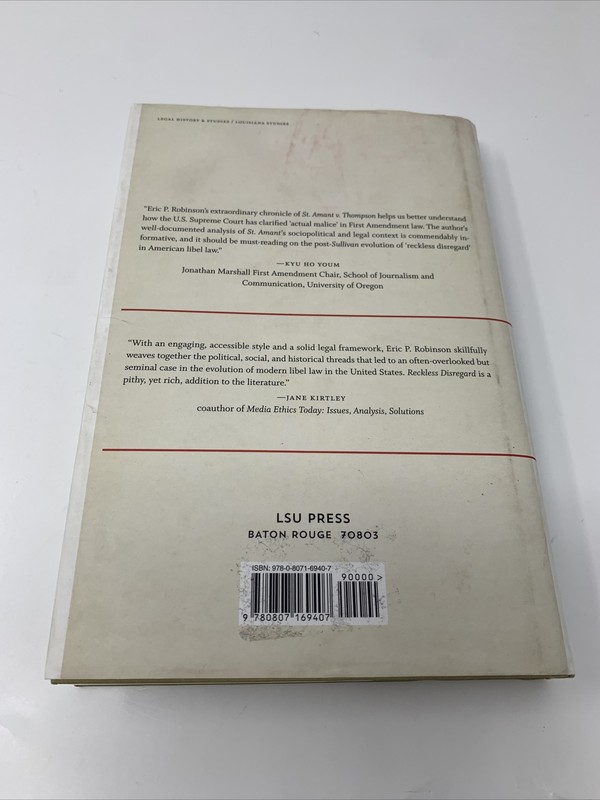 Reckless Disregard St. Amant V. Thompson and the Transformation of Libel Law gallery