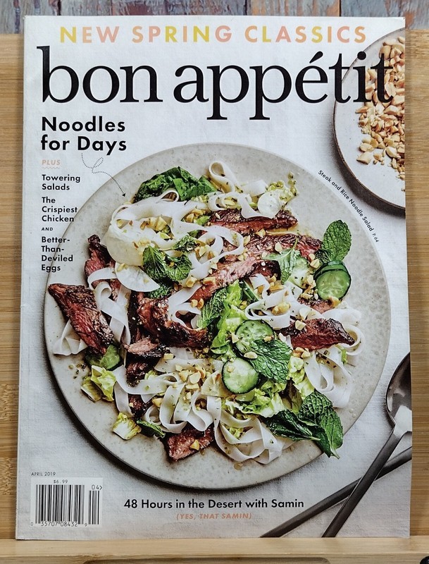 Bon Appetit APRIL 2019 New Spring Classics Noodles for Days Volume 64 Number 3