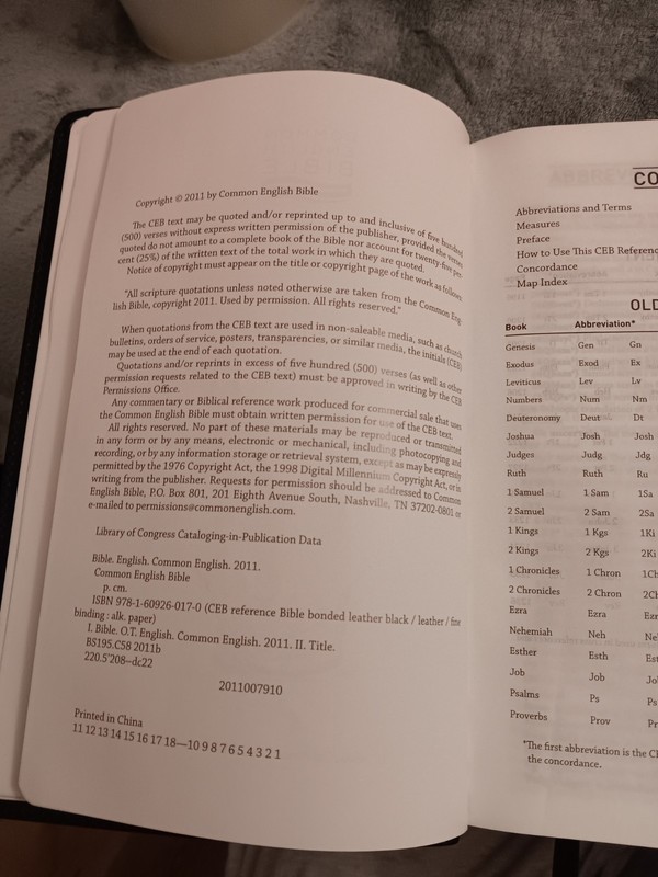 CEB Common English Bible Reference Bible Bonded Leather Black Indexed Tabs 2011 gallery