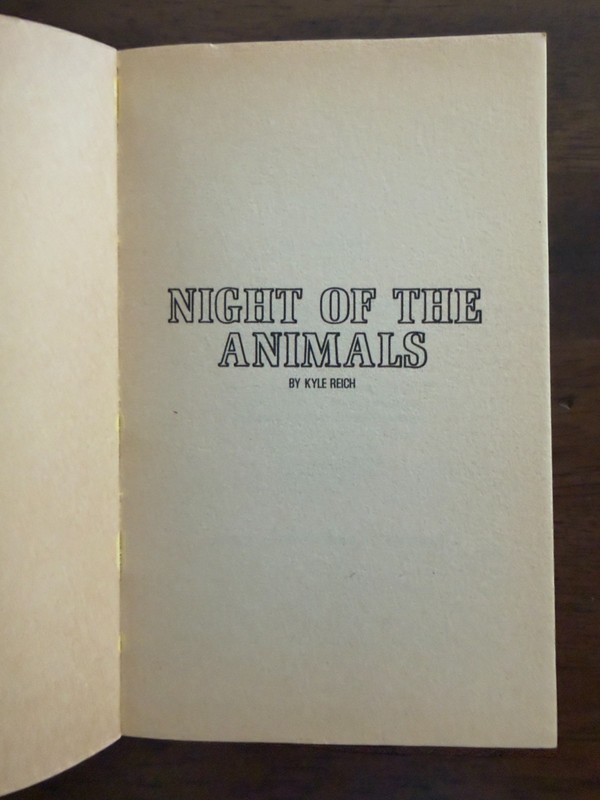 NIGHT OF THE ANIMALS by Kyle Reich, Arena Pub 1978 Gay Pulp, Golden Boy Books VG gallery